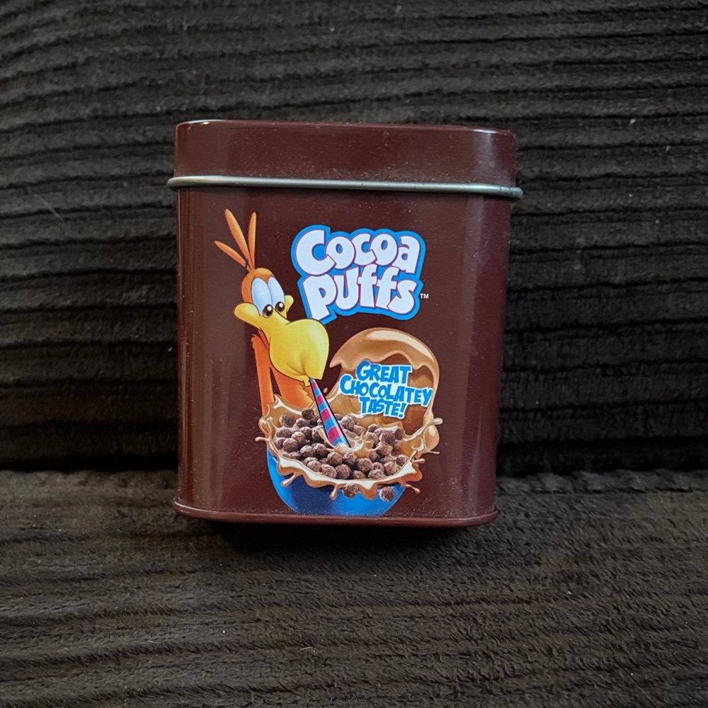 Cocoa Puffs Tin Candle with Cartoon Design 5oz never used